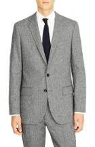 Men's J.crew Ludlow Slim Fit Herringbone Wool Blend Suit Jacket R - Grey