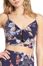 Women's Soprano Tie Front Crop Top