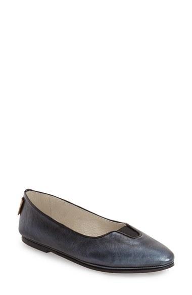 Women's French Sole 'sly' Almond Toe Flat M - Blue