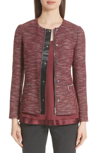 Women's Lafayette 148 New York Kerrington Wool Blend Jacket - Burgundy