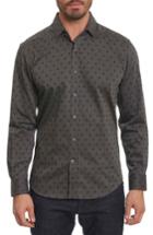 Men's Robert Graham Gabe Tailored Fit Sport Shirt, Size - Black
