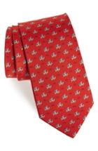 Men's Salvatore Ferragamo Ercole Print Silk Tie, Size - Red