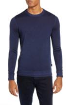 Men's Ted Baker London Trim Fit Newab Garment Dyed Wool Sweater (s) - Blue