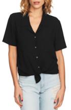 Women's 1.state Tie Front Button Down Blouse, Size - Black