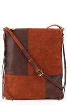 Hobo Fusion Patchwork Leather Crossbody Bag - Brown