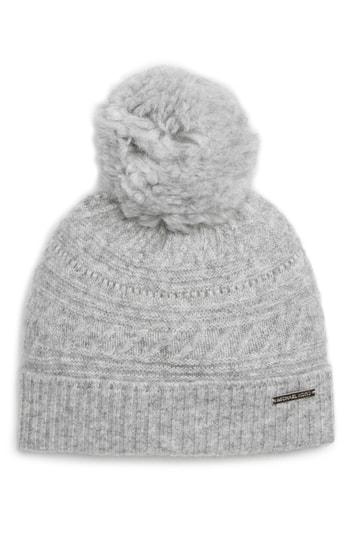 Women's Michael Michael Kors Mix Pompom Beanie - Grey