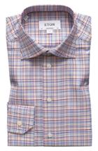 Men's Eton Contemporary Fit Houndstooth Dress Shirt - Red