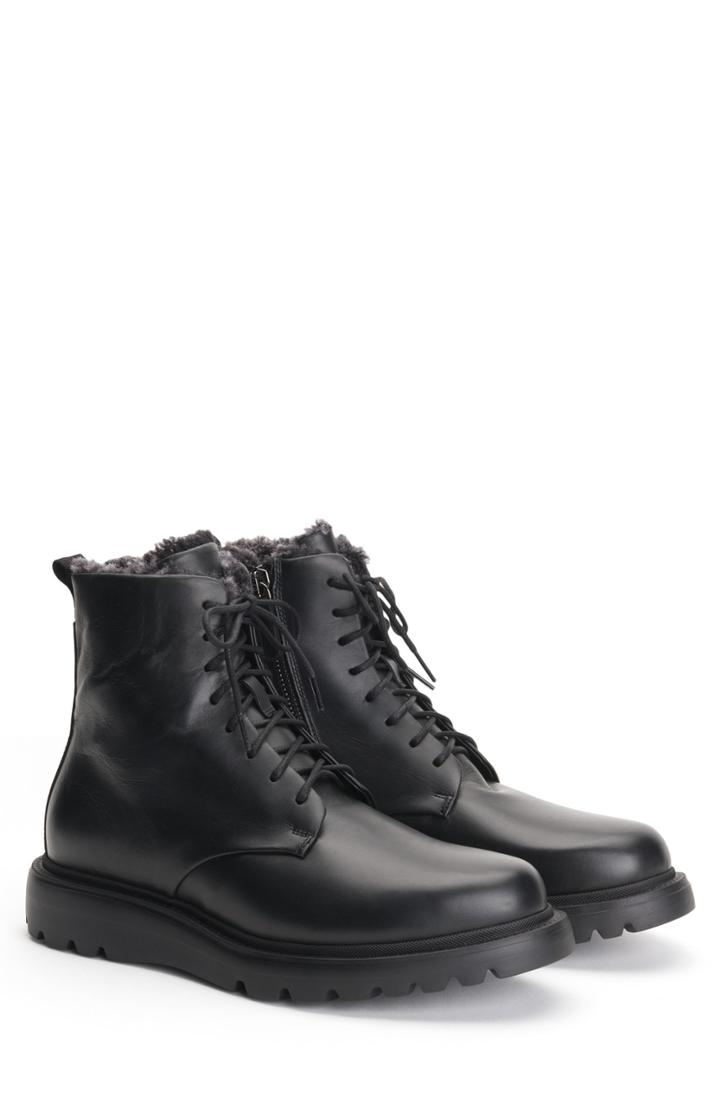 Men's Aquatalia Charles Genuine Shearling Weatherproof Hiking Waterproof Boot M - Black