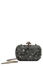 Bottega Veneta Medium Knot Ostrich & Genuine Snakeskin Shoulder Bag - Grey