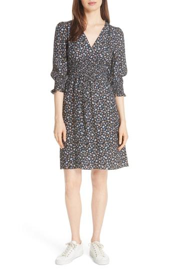 Women's Rebecca Taylor Zelma Floral Silk Dress - Black