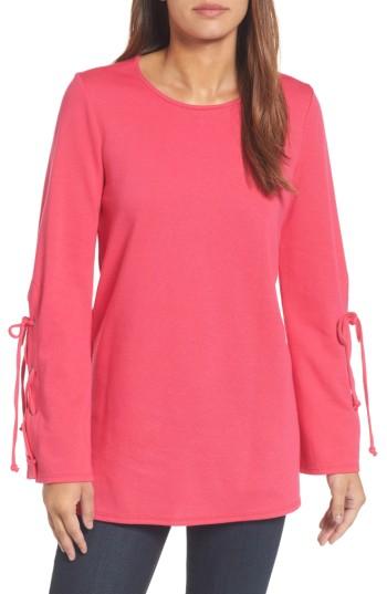 Women's Halogen Terry Tie Sleeve Tunic - Pink
