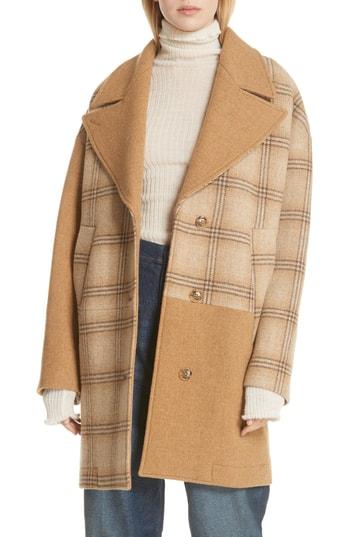 Women's Mm6 Maison Margiela Patched Wool Coat Us / 44 It - Beige