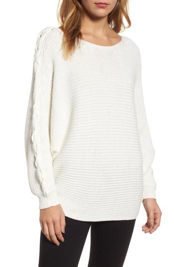Women's Caslon Lace-up Sleeve Sweater - Ivory