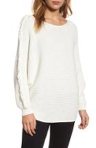 Women's Caslon Lace-up Sleeve Sweater - Ivory