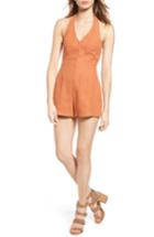 Women's Astr The Label Mariana Halter Romper - Orange