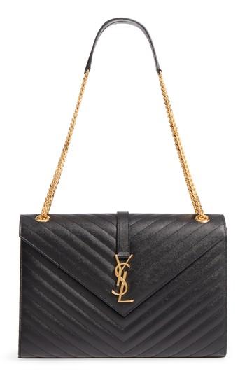 Saint Laurent Medium Grained Matelasse Quilted Leather Shoulder Bag -