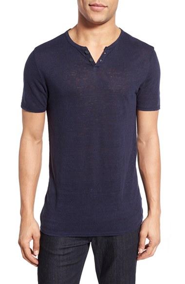 Men's W.r.k 'metro' Short Sleeve Henley - Blue
