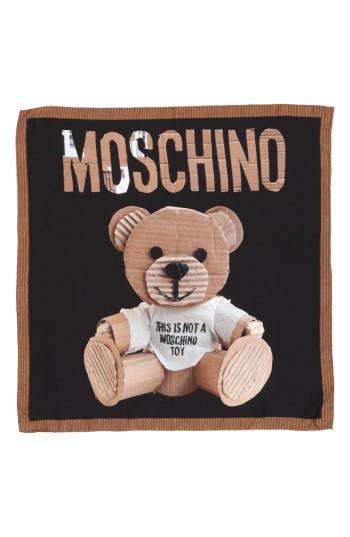 Women's Moschino Foulard Silk Square Scarf, Size - Black