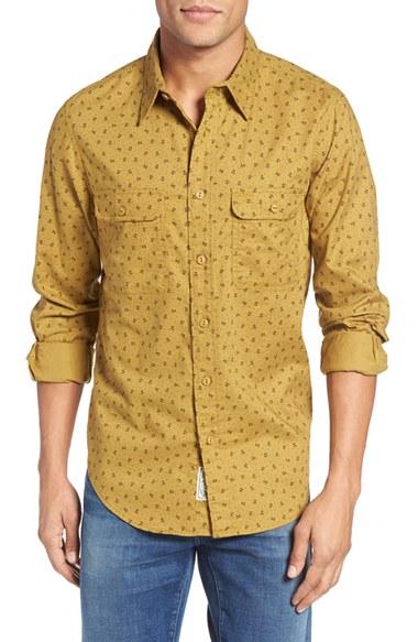 Men's Schott Nyc Print Sport Shirt - Green