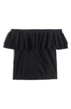 Women's J.crew Lightweight Off The Shoulder Sweater - Black