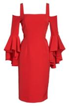 Women's Maggy London Cold Shoulder Crepe Sheath Dress - Red