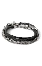 Men's Title Of Work Braided Leather & Chain Multi Wrap Bracelet