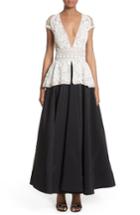Women's Naeem Khan 2-piece Look Peplum Gown