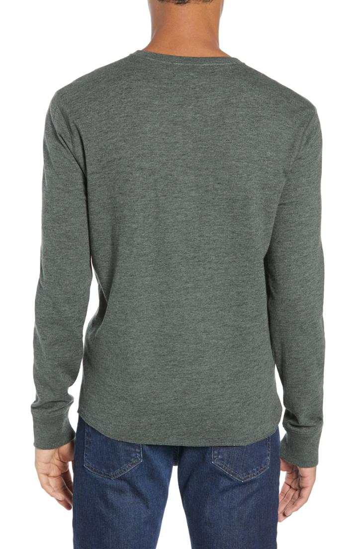 Men's J.crew Double Knit Henley - Green