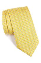 Men's Salvatore Ferragamo Gancio Buoy/bird Woven Silk Tie, Size - Yellow