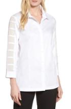 Women's Ming Wang Tiered Sleeve Shirt - White