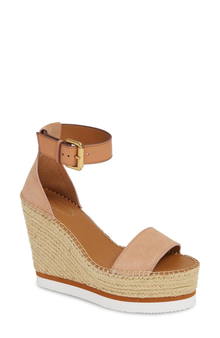 Women's See By Chloe 'glyn' Espadrille Wedge Sandal Us / 35eu - Beige
