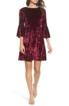 Women's Gabby Skye Crushed Velvet Bell Sleeve Dress