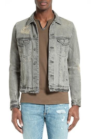 Men's The Kooples Destroyed Denim Jacket