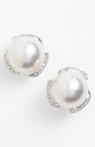 Women's Mikimoto Diamond & Akoya Cultured Pearl Stud Earrings