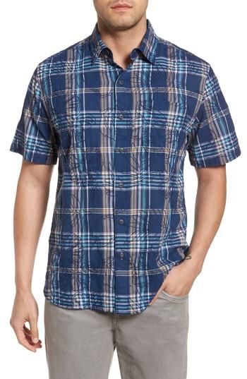 Men's Tommy Bahama Palazzo Regular Fit Plaid Sport Shirt - Blue