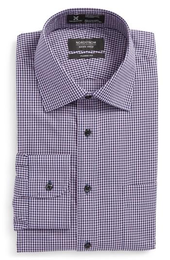 Men's Nordstrom Men's Shop Smartcare Classic Fit Check Dress Shirt .5 32 - Purple