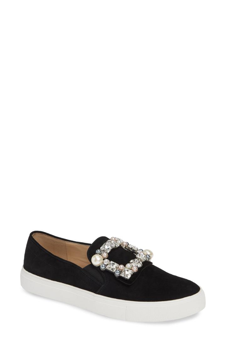 Women's Karl Lagerfeld Paris Evelyn Imitation Pearl Embellished Sneaker