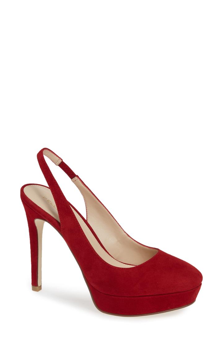 Women's Pelle Moda Shadow Platform Pump .5 M - Red