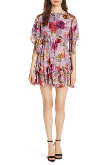 Women's Alice + Olivia Katrina Ruffled Floral Dress - Pink