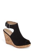 Women's Johnston & Murphy Mila Slingback Platform Wedge Sandal M - Black