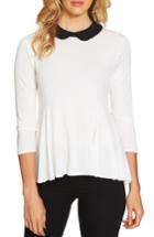 Women's Cece Pleat Collar Swing Knit Top - Ivory
