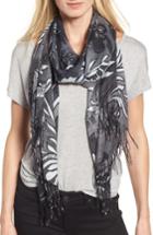 Women's Nordstrom Viennese Floral Tissue Wool & Cashmere Scarf, Size - Black