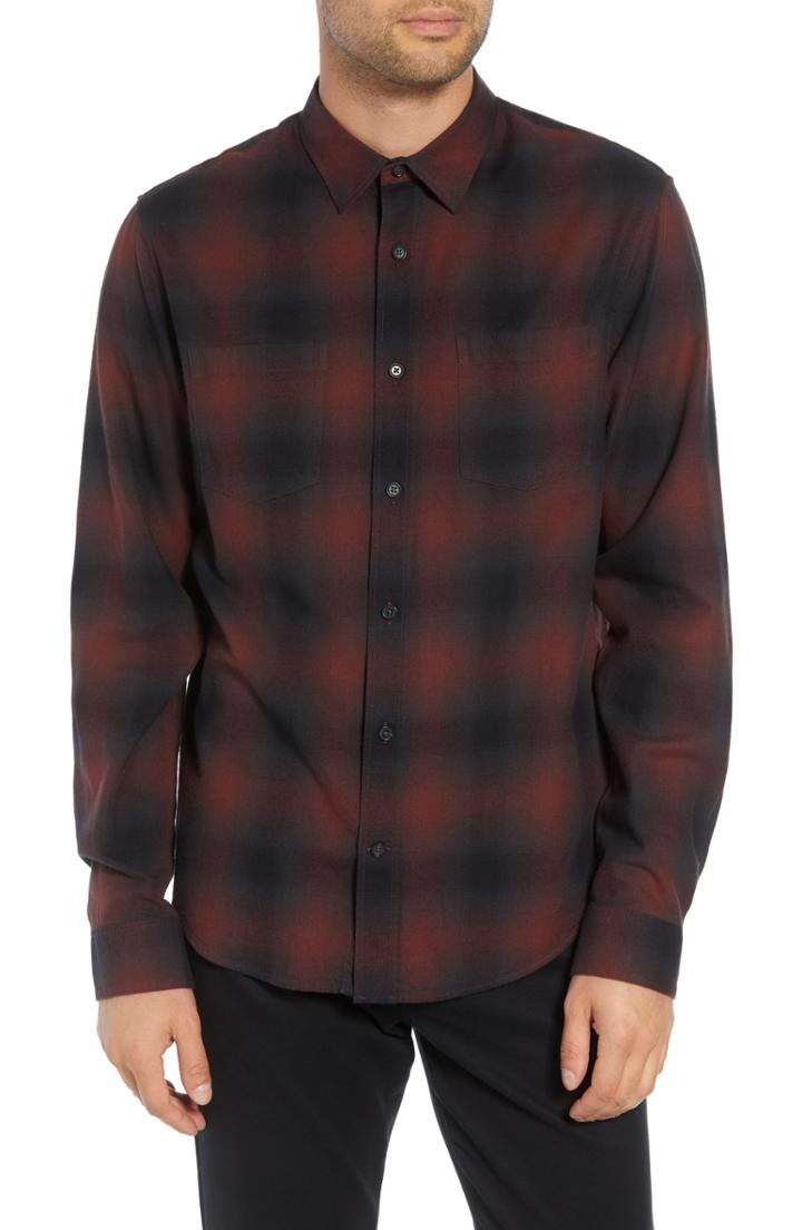 Men's Vince Classic Fit Plaid Sport Shirt - Red