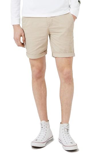 Men's Topman Stretch Skinny Fit Chino Shorts - Blue