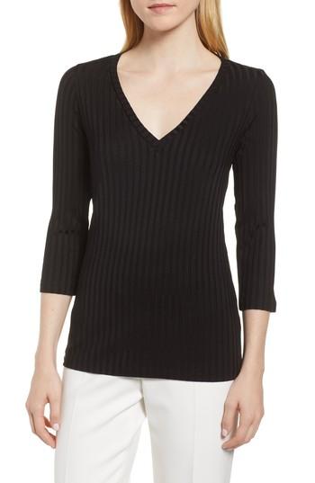 Women's Boss Etrica Ribbed Sweater - Black