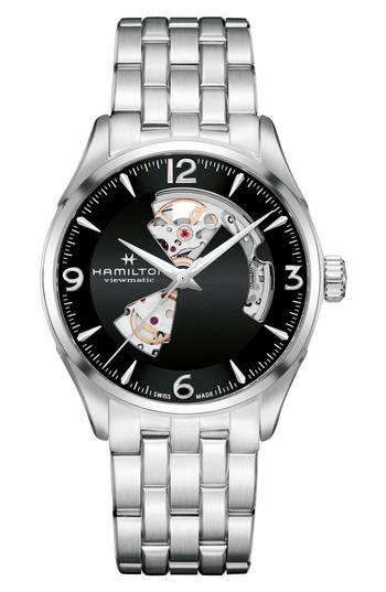 Men's Hamilton Jazzmaster Open Heart Automatic Bracelet Watch, 42mm