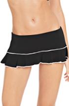 Women's Robin Piccone Malia Skirted Bikini Bottoms - Black
