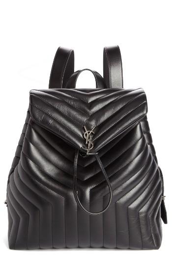 Saint Laurent Monogramme Calfskin Leather Backpack -