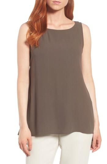Women's Eileen Fisher Wrap Back Silk Tank - Grey