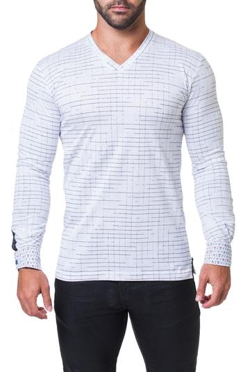Men's Maceoo Edison Trim Fit Check T-shirt (s) - White